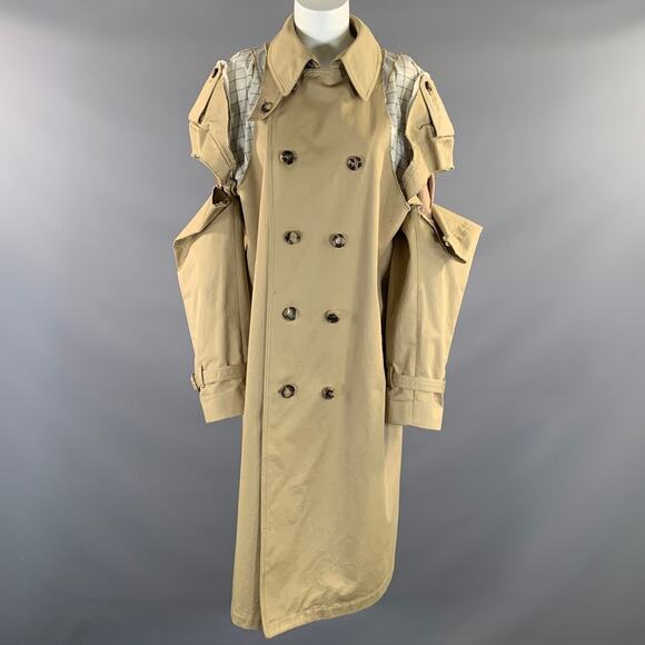 MAISON MARGIELA Jackets & Blazers - MAISON MARGIELA Size M Khaki Cotton Cut Out Trench Coat
